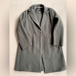 Olive J Crew boiled wool coat, new.